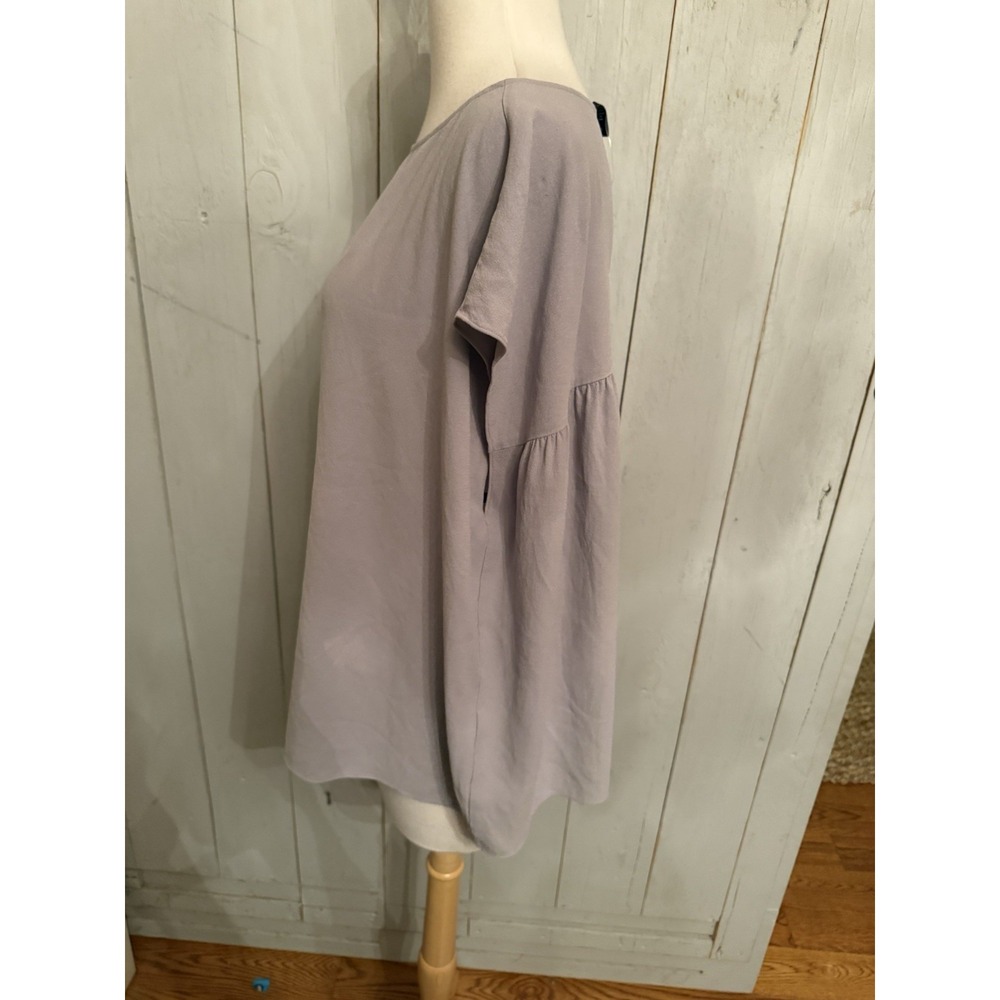 Eileen Fisher Silk Boxy Blouse Top misty lilac Tunic Pull Over New 268$ Lg - Picture 10 of 13